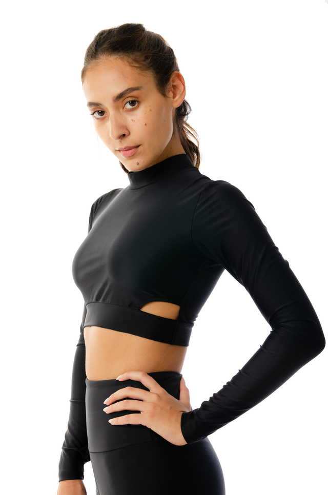 Woman Activewear Set | Black Onyx | Sports Crop Top & Leggings - lovetowear.eu