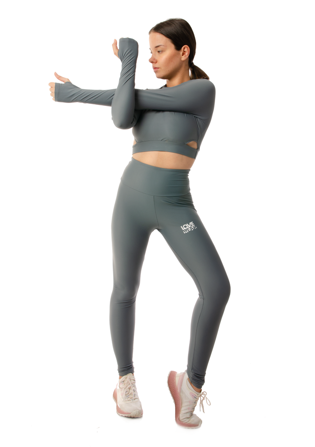 Woman Activewear Leggings | Silver Grey Moonstone Sports Leggings - lovetowear.eu