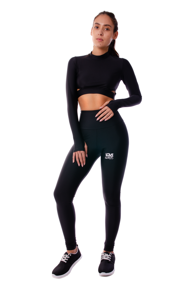 Woman Activewear Set | Black Onyx | Sports Crop Top & Leggings - lovetowear.eu